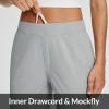 imagebaleaf Womens Travel Pants Lightweight Stretch with Zipper Pockets Petite Ankle Dressy Golf Work Business Casual SlacksLight Grey