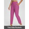 imagebaleaf Womens Travel Pants Lightweight Stretch with Zipper Pockets Petite Ankle Dressy Golf Work Business Casual SlacksPink