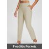 imagebaleaf Womens Travel Pants Lightweight Stretch with Zipper Pockets Petite Ankle Dressy Golf Work Business Casual SlacksTwill
