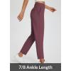 imagebaleaf Womens Travel Pants Lightweight Stretch with Zipper Pockets Petite Ankle Dressy Golf Work Business Casual SlacksWine Red