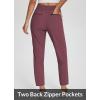 imagebaleaf Womens Travel Pants Lightweight Stretch with Zipper Pockets Petite Ankle Dressy Golf Work Business Casual SlacksWine Red
