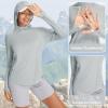 imagebaleaf Womens UPF 50 Sun Shirts UV Protection Hoodie Neck Gaiter SPF Lightweight Clothing for Hiking Fishing OutdoorLight Gray