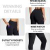 imagebaleaf Womens Winter Horse Riding Pants Fleece Breeches KneePatch Equestrian with Pockets Tights Horseback LeggingsBlack