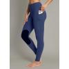 imagebaleaf Womens Winter Horse Riding Pants Fleece Breeches KneePatch Equestrian with Pockets Tights Horseback LeggingsBlue