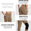 imagebaleaf Womens Winter Horse Riding Pants Fleece Breeches KneePatch Equestrian with Pockets Tights Horseback LeggingsBrown