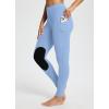 imagebaleaf Womens Winter Horse Riding Pants Fleece Breeches KneePatch Equestrian with Pockets Tights Horseback LeggingsPeacock Blue