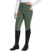 imagebaleaf Womens Winter Riding Pants Full Seat Breeches Fleece Horse Equestrian Tights Horseback Leggings Zipper PocketsGreenb