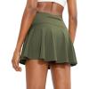 imageSANTINY Pleated Tennis Skirt for Women with 4 Pockets Womens High Waisted Athletic Golf Skorts Skirts for Running CasualArmy Green