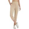 imagebaleaf 20 Women Capris with Pockets Stretch Golf Work Dress Cropped Pants Straight Leg High Waisted Pull On SummerKhaki