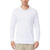 imagebaleaf Mens Long Sleeve Golf Polo Shirt UPF 50 Quick Dry 3 Button Casual Work Outdoor Lightweight Performance Shirts02white