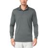 imagebaleaf Mens Long Sleeve Golf Polo Shirt UPF 50 Quick Dry 3 Button Casual Work Outdoor Lightweight Performance Shirts04dark Gray