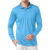 imagebaleaf Mens Long Sleeve Golf Polo Shirt UPF 50 Quick Dry 3 Button Casual Work Outdoor Lightweight Performance Shirts08blue