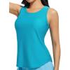 imagebaleaf Tankini Tops for Women High Neck Swim Top Modest Bathing Suit Top Long Swim Tank TopAqua Blue