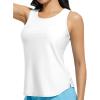 imagebaleaf Tankini Tops for Women High Neck Swim Top Modest Bathing Suit Top Long Swim Tank TopStar White
