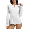 imagebaleaf Womens 14 Zip Rash Guard Swim Shirts with Zipper Pocket UPF 50 Long Sleeve Sun Protection Swimsuit TopsStar White