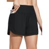 imagebaleaf Womens 4quot High Waisted Swim Shorts Quick Dry Board Shorts UPF50 Swimsuit with Liner and PocketsBlack