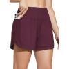 imagebaleaf Womens 4quot High Waisted Swim Shorts Quick Dry Board Shorts UPF50 Swimsuit with Liner and PocketsWine Red