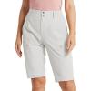 imagebaleaf Womens Bermuda Long Shorts 13quot Golf Shorts Knee Length Hiking Quick Dry High Waist Stretch Water Resistant04grey13inch