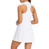 imagebaleaf Womens Golf Dress Sleeveless Tennis Dresses with Built in Shorts Pockets Racerback Workout AthleticWhite