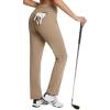 imagebaleaf Womens Golf Pant Winter Fleece Lined Pants with Belt Loops Pockets Travel Work CasualCbrown