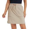 imagebaleaf Womens Golf Skort 18quot Knee Length Skirt with Biker Shorts Pockets Stretch Elastic Waist for Tennis HikingKhaki