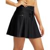 imagebaleaf Womens High Waisted 15 Swim Skirt Boxer Liner Quick Dry Bathing Suit Tankini Swimsuit Bottoms with Zipper PocketBlack