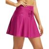 imagebaleaf Womens High Waisted 15 Swim Skirt Boxer Liner Quick Dry Bathing Suit Tankini Swimsuit Bottoms with Zipper PocketRose Red