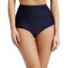 imagebaleaf Womens High Waisted Bikini Bottoms Full Coverage Ruched Bathing Suit Tummy Control Swimsuit BottomNavy Blue