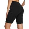 imagebaleaf Womens Hiking Shorts High Waist Biker Shorts Close Fit Cargo Zip Pockets Running Outdoor Travel WorkoutBlack