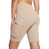 imagebaleaf Womens Hiking Shorts High Waist Biker Shorts Close Fit Cargo Zip Pockets Running Outdoor Travel WorkoutKhaki