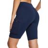 imagebaleaf Womens Hiking Shorts High Waist Biker Shorts Close Fit Cargo Zip Pockets Running Outdoor Travel WorkoutNavy Blue