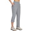 imagebaleaf Womens Hiking Water Resistant Pants UPF Roll Up Convertible Capri Pant Quick Dry Zipper Pockets Travel FishingFrostgray