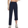 imagebaleaf Womens Hiking Water Resistant Pants UPF Roll Up Convertible Capri Pant Quick Dry Zipper Pockets Travel FishingNavy Blue