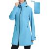 imagebaleaf Womens Long Rain Coat Packable Waterproof Windbreaker Lightweight Cycling Jacket with HoodSky Blue