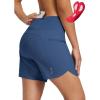 imagebaleaf Womens Mountain Bike Shorts 2 in 1 Padded MTB 5quot Cycling Padding Pockets Biking Bicycle Cycle RidingBdark Blue