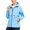 imagebaleaf Womens Rain Jacket Waterproof Lightweight Raincoat Windbreaker Outdoor Hooded TravelSky Blue