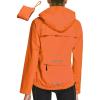 imagebaleaf Womens Rain Jackets Waterproof Windbreaker Packable Running Lightweight Cycling Jacket Reflective Hooded1orange