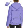 imagebaleaf Womens Rain Jackets Waterproof Windbreaker Packable Running Lightweight Cycling Jacket Reflective Hooded1purple
