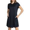 imagebaleaf Womens Short Sleeve UPF 50 Cover Up with Pockets Quick Dry Beach Coverups Sun Protection SwimwearBlack
