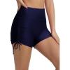 imagebaleaf Womens Swim Shorts 3quot High Waisted Swimsuit Tummy Control Bottoms Ruched Side Board Shorts with PocketNavy Blue
