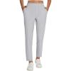 imagebaleaf Womens Travel Pants Lightweight Stretch with Zipper Pockets Petite Ankle Dressy Golf Work Business Casual SlacksFrost Grey