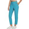 imagebaleaf Womens Travel Pants Lightweight Stretch with Zipper Pockets Petite Ankle Dressy Golf Work Business Casual SlacksGlacier Blue