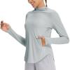 imagebaleaf Womens UPF 50 Sun Shirts UV Protection Hoodie Neck Gaiter SPF Lightweight Clothing for Hiking Fishing OutdoorLight Gray
