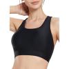 imagebaleaf Womens UPF 50 Swim Bra Modest Bikini Top Quick Dry Workout Sport Bra Under Rash GuardBlack