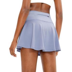 imageSANTINY Pleated Tennis Skirt for Women with 4 Pockets Womens High Waisted Athletic Golf Skorts Skirts for Running CasualLavender Blue