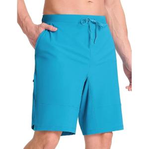 imagebaleaf Mens Athletic Running Shorts 9 Inch Quick Dry Workout Zipper Pocket for Gym BasketballAqua Blue