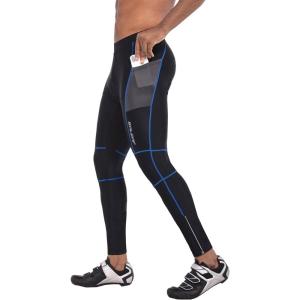 imagebaleaf Mens Cycling Pants 4D Padded Bike Tights Bicycle Biking MTB Long Leggings Pockets UPF 50Blue