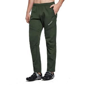 imagebaleaf Mens Fleece Pants Winter Cycling Pants Mountain Bike Clothing Thermal Cold Weather Running GearA01green