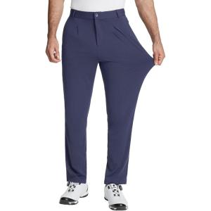 imagebaleaf Mens Golf Pants 5 Pockets Water Resistant Stretch 30quot Lightweight Work Dress Pants with Zipper PocketBnavy Blue