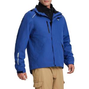 imagebaleaf Mens Rain Jacket 3 In 1 Winter Ski Waterproof Windbreaker Hooded Reflective Packable with Polar Fleece JacketBlue